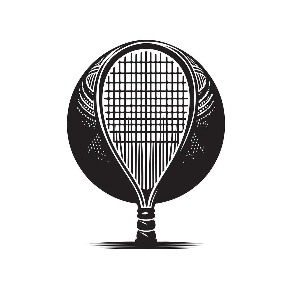 Squash racket logo illustration vector