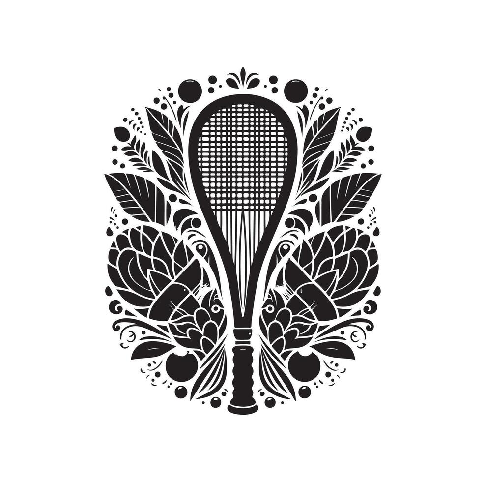 Squash players Silhouette logo illustration vector