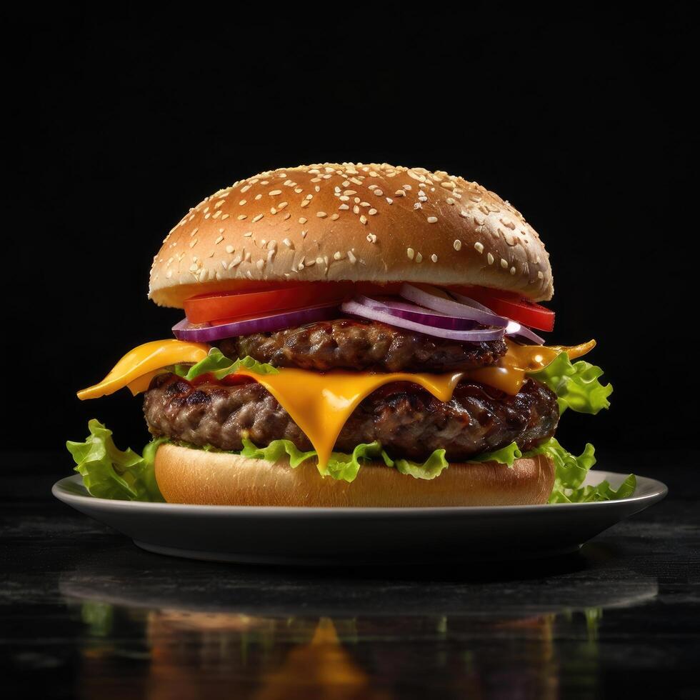 Tasty Hamburger seamless patterns for print design inspiration photo