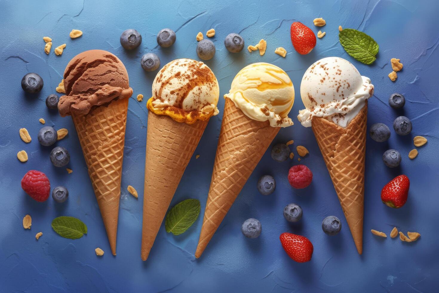 Appetizing ice cream textures for creative projects photo