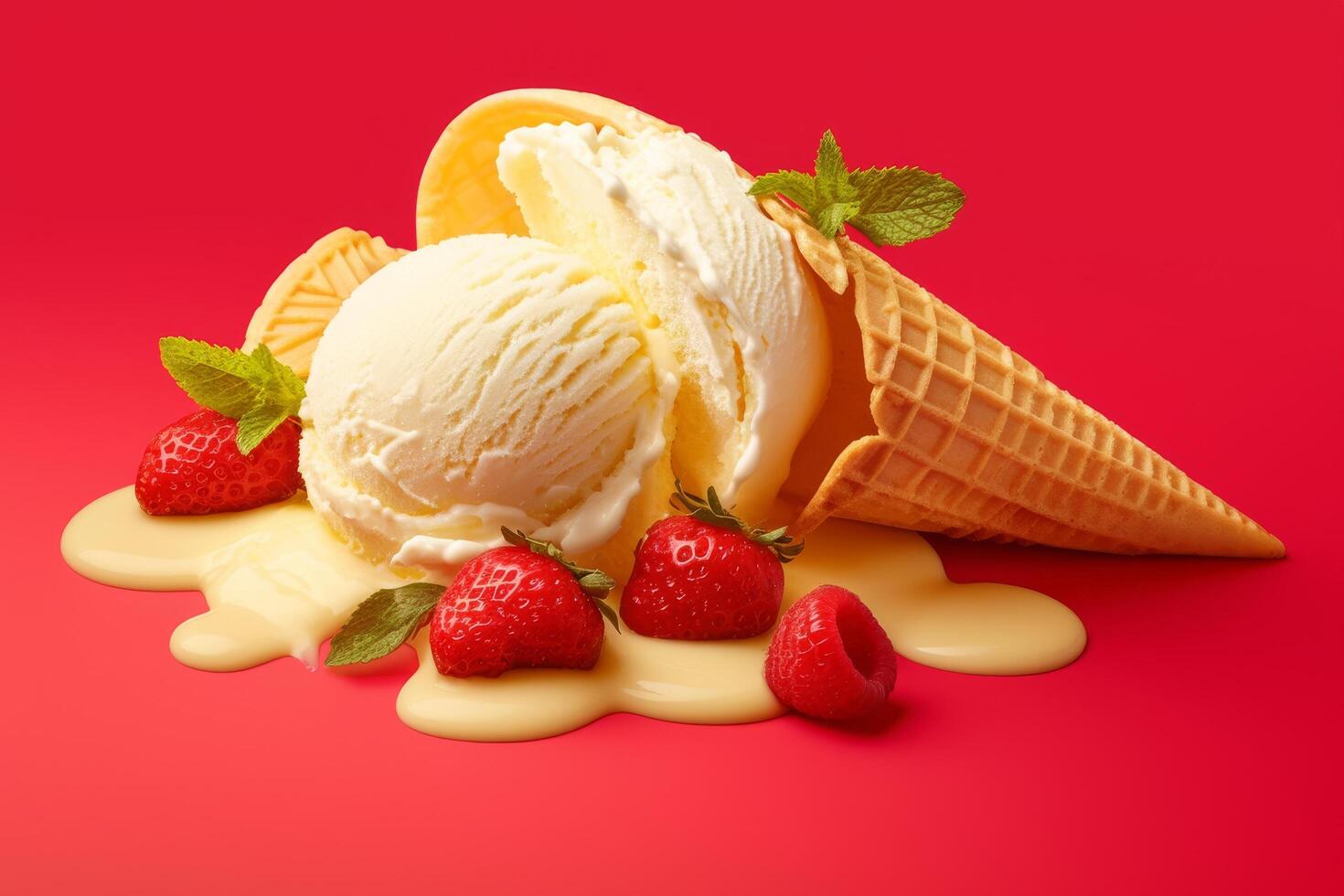 Appetizing ice cream backgrounds for branding photo