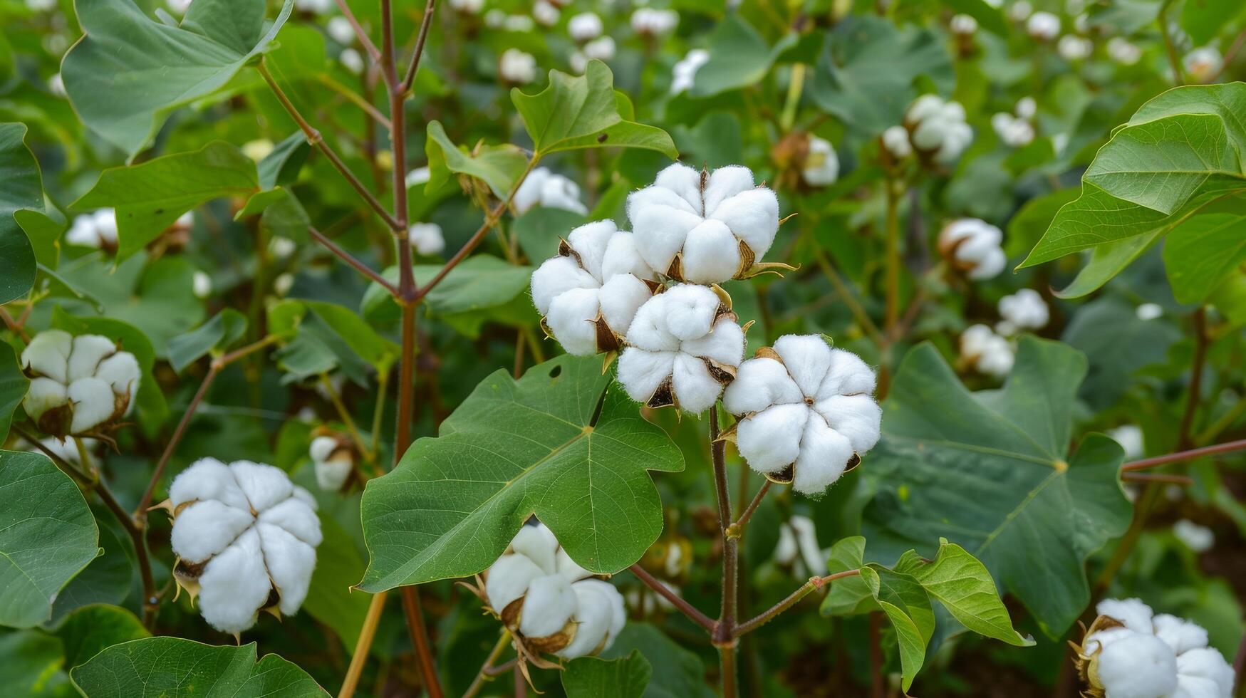 Peaceful cotton fields waiting to be harvested digitally photo