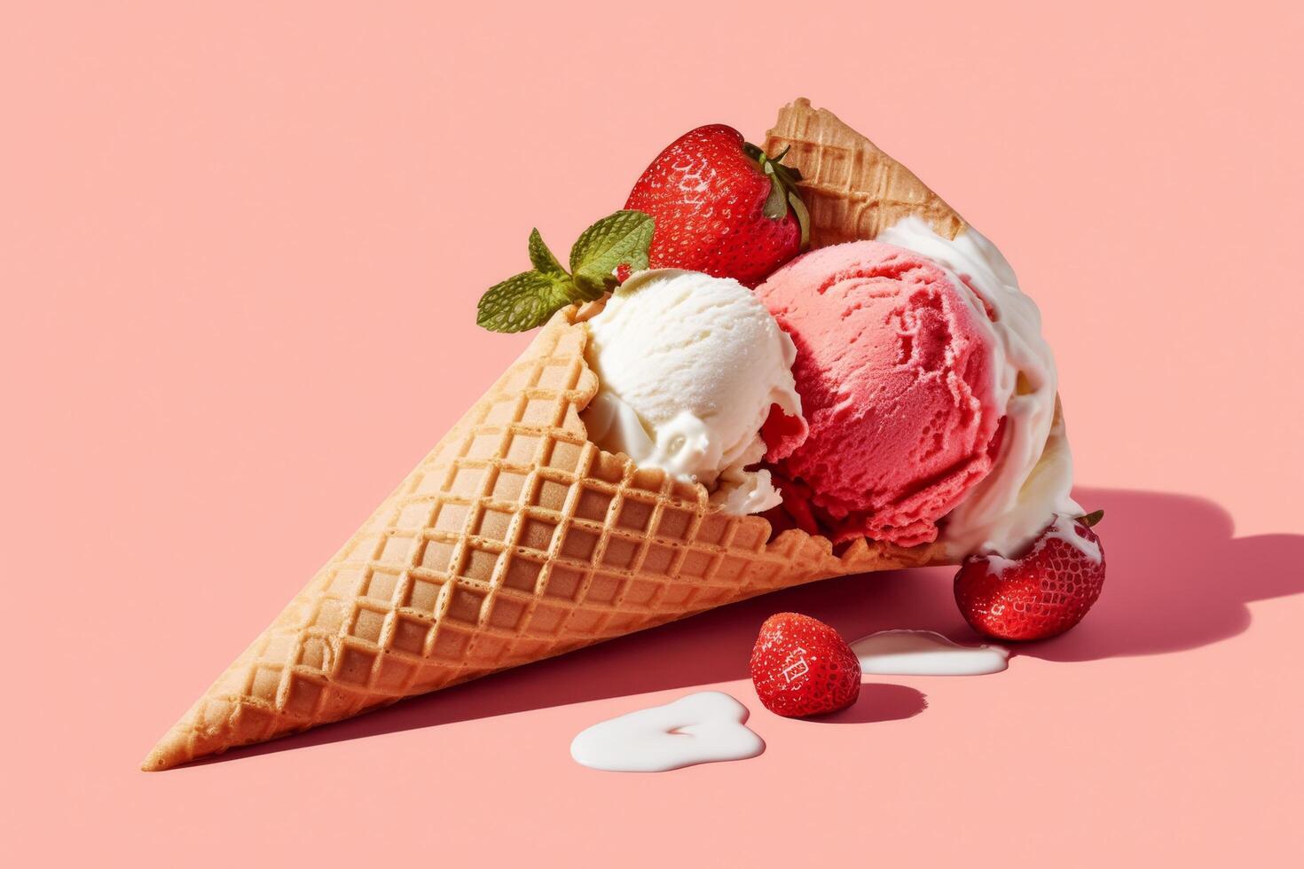 Appetizing ice cream textures for print design inspiration photo
