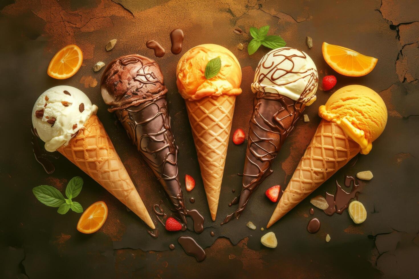 Mouthwatering ice cream designs for graphic design photo