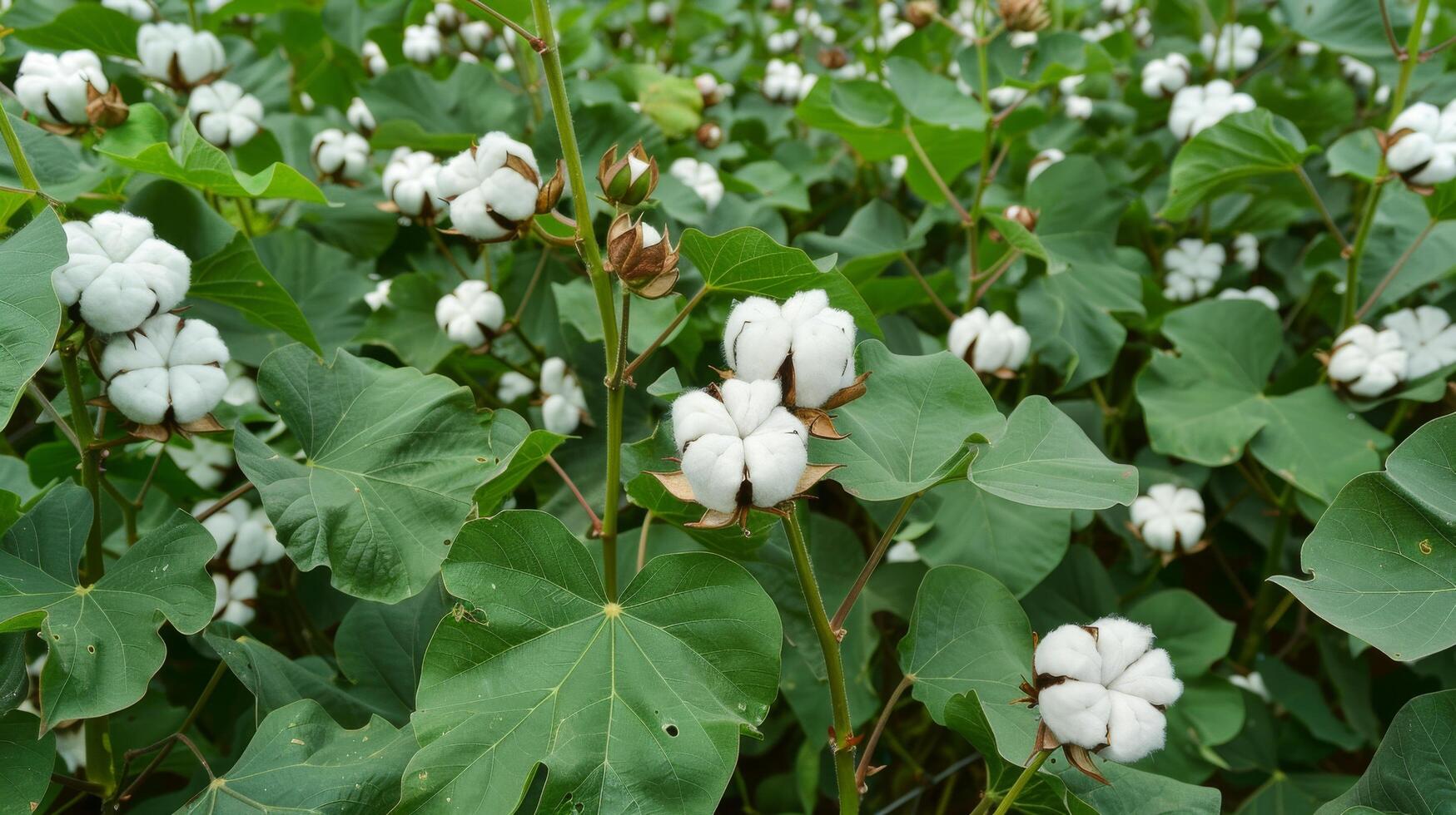 Idyllic ready to harvest cotton fields illustrations for graphic projects photo