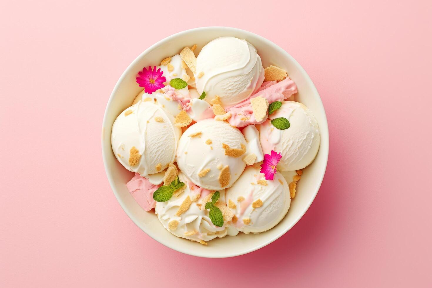 Tasty ice cream seamless patterns for print design inspiration photo