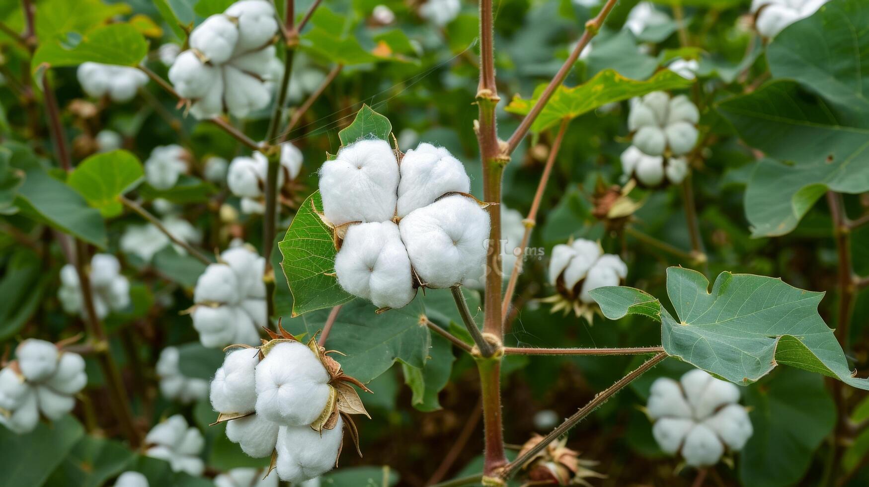 Tranquil ready to harvest cotton farm scenes for advertising campaigns photo