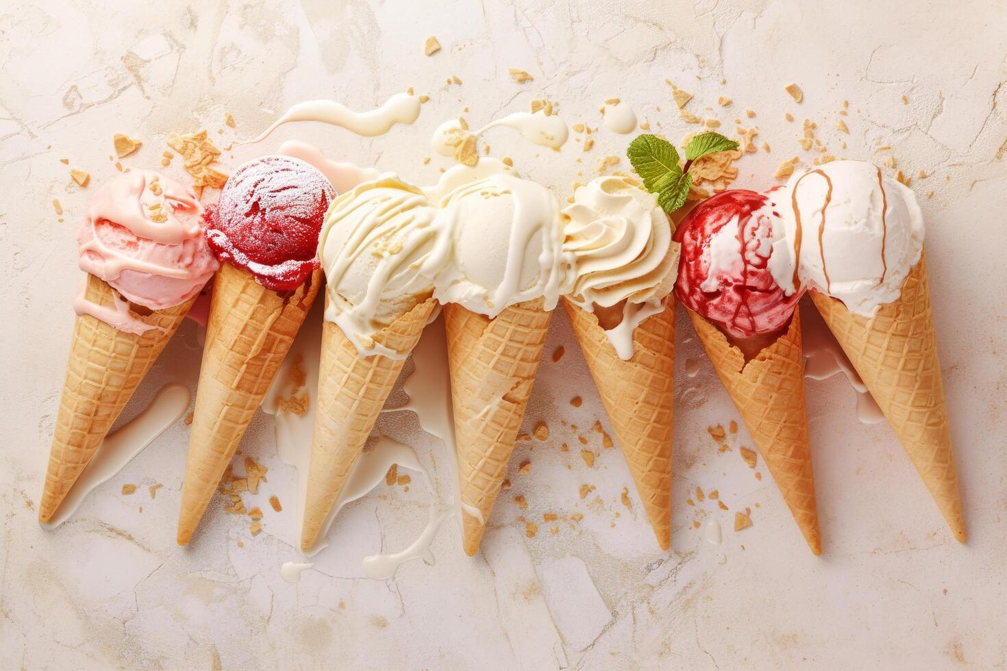Sweet and tangy ice cream patterns for packaging design inspiration photo