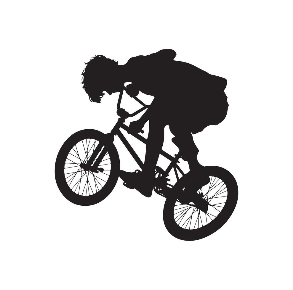 Professional bmx bicycle player silhouette. illustration vector