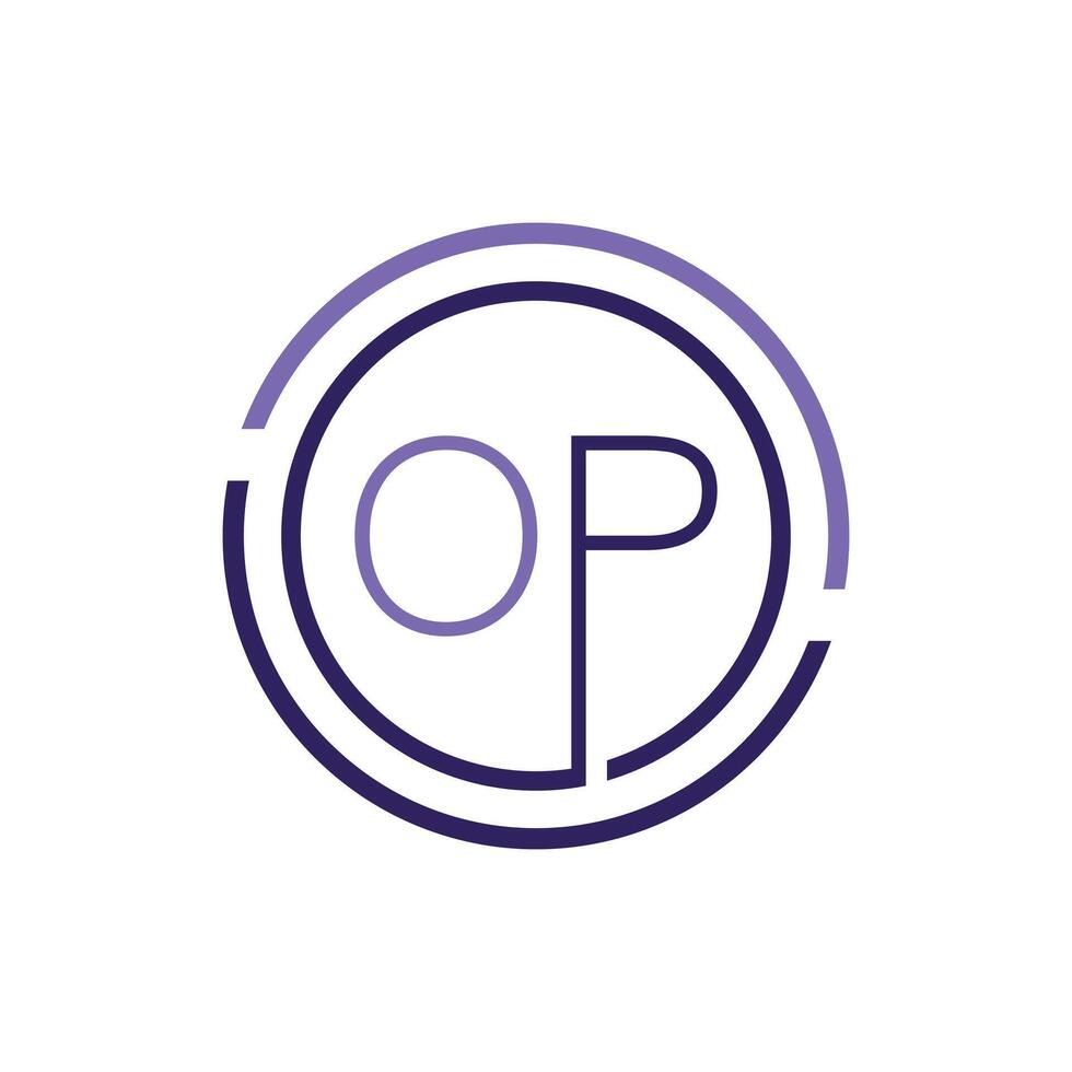 Luxury letter OP logo design.Royal premium letter OP logo design template vector
