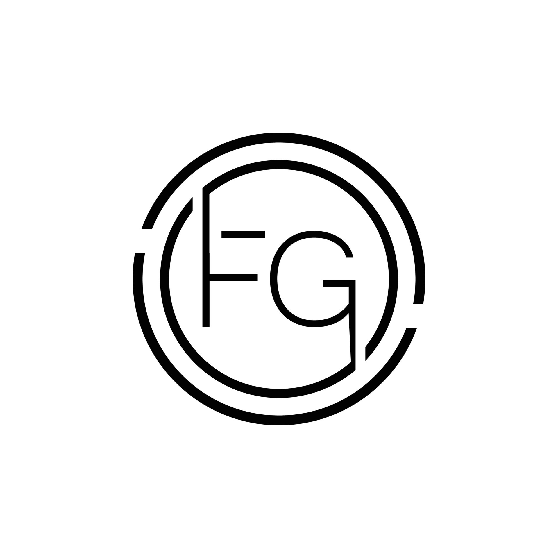 Luxury letter FG logo design.Royal premium letter FG logo design ...