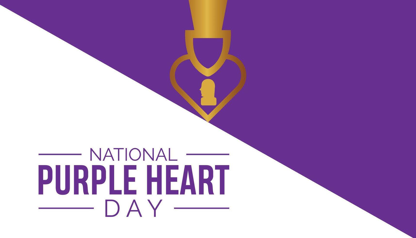 National Purple heart day is observed every year on August.banner design template illustration background design. vector