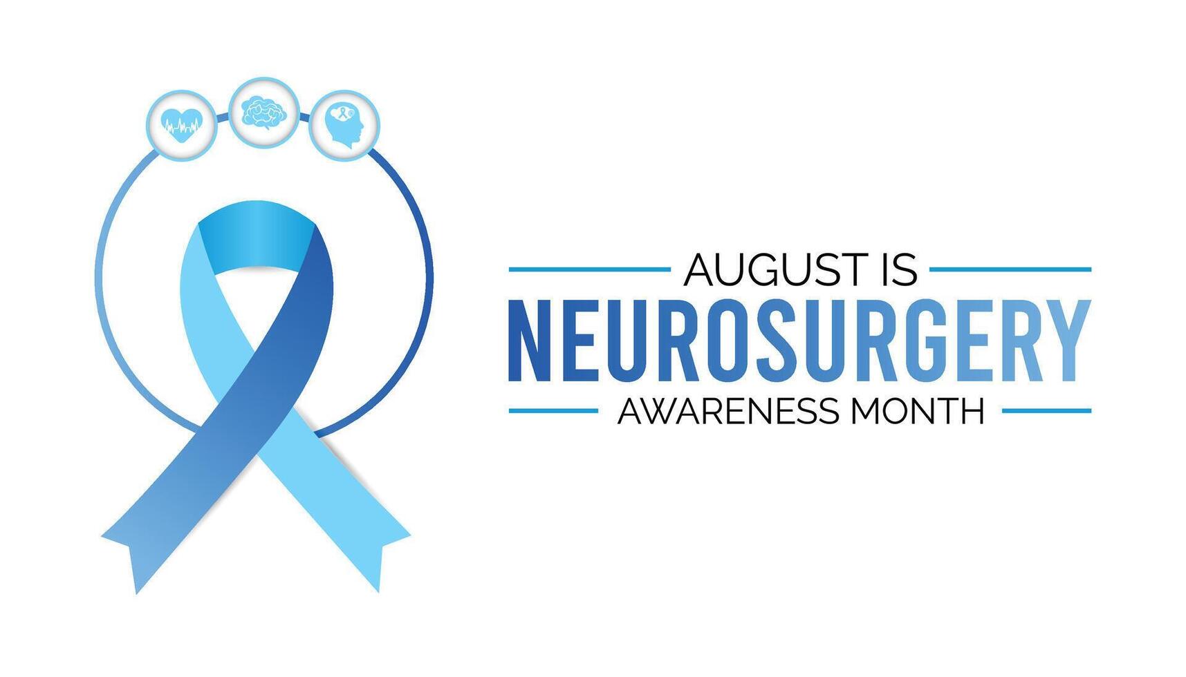 Neurosurgery awareness month is observed every year on August.banner design template illustration background design. vector
