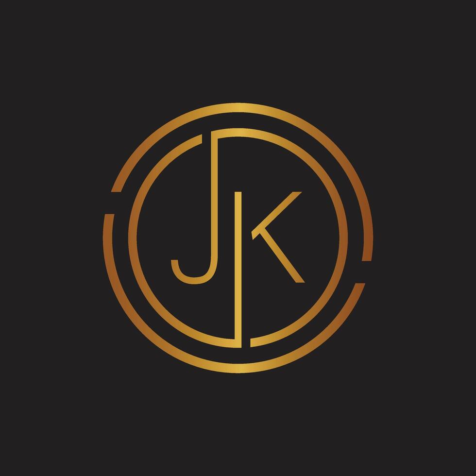 Luxury letter JK logo design.Royal premium letter JK logo design template vector