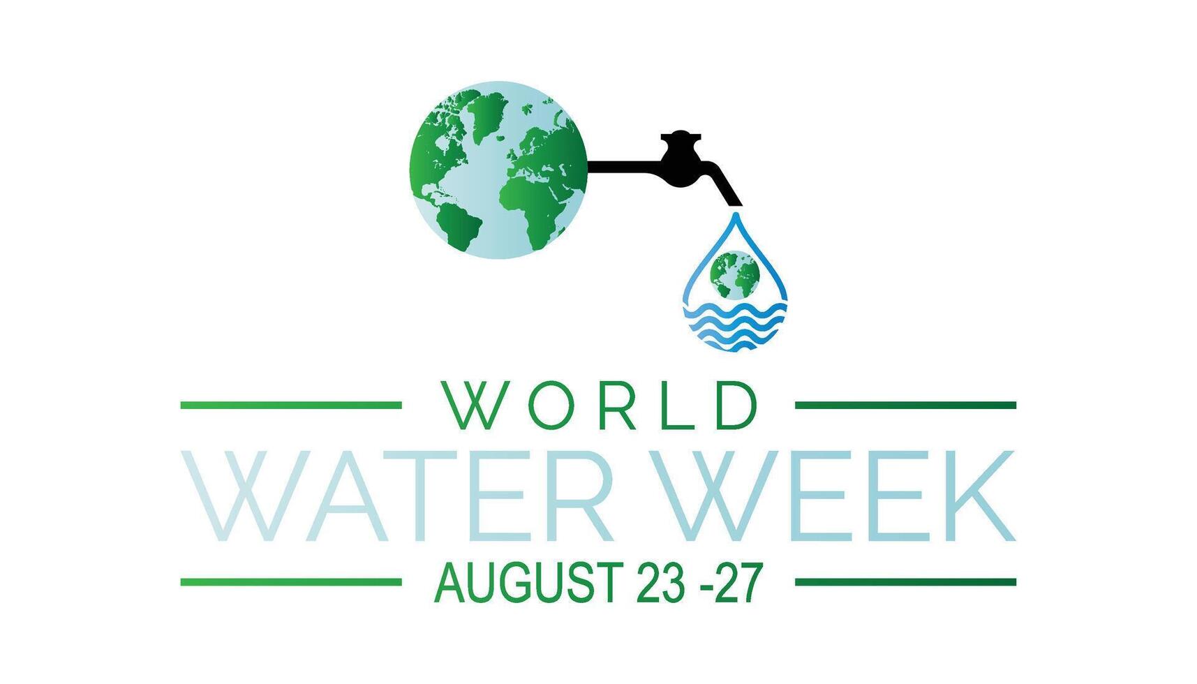 World Water Week is observed every year on August.banner design template illustration background design. vector