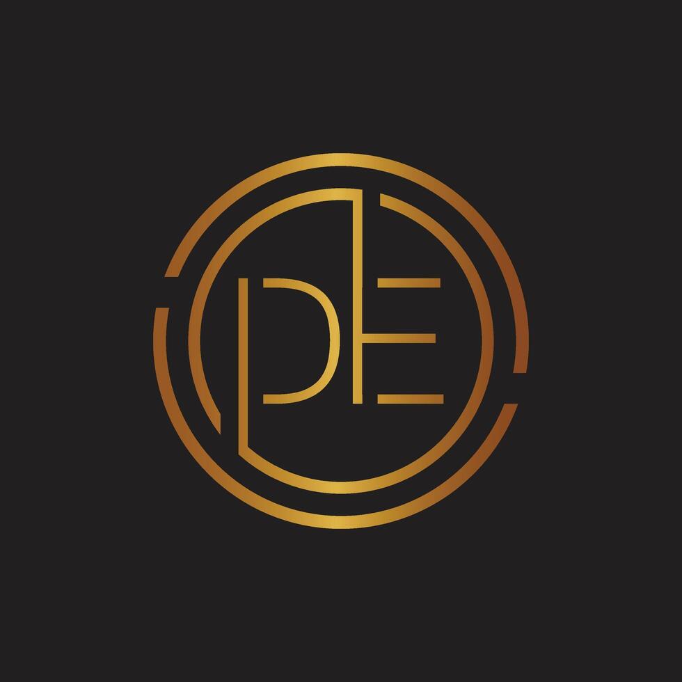 Luxury letter DE logo design.Royal premium letter DE logo design template vector