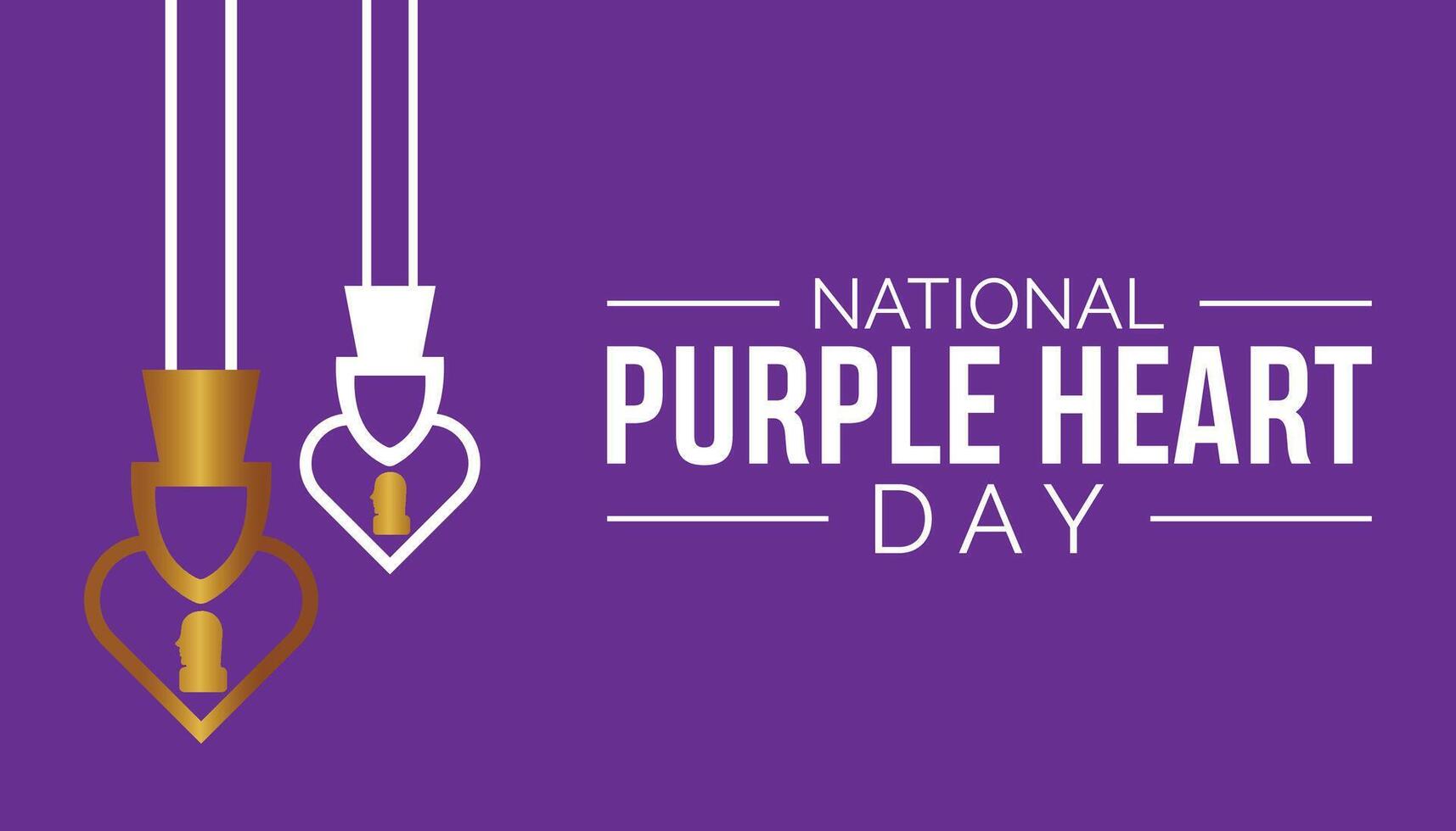 National Purple heart day is observed every year on August.banner design template illustration background design. vector
