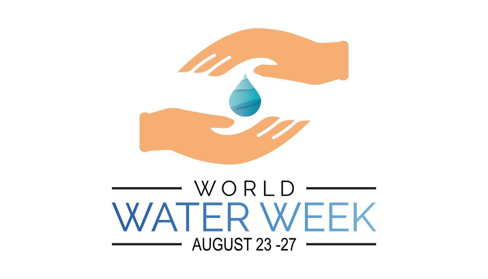 World Water Week is observed every year on August.banner design template illustration background design. vector