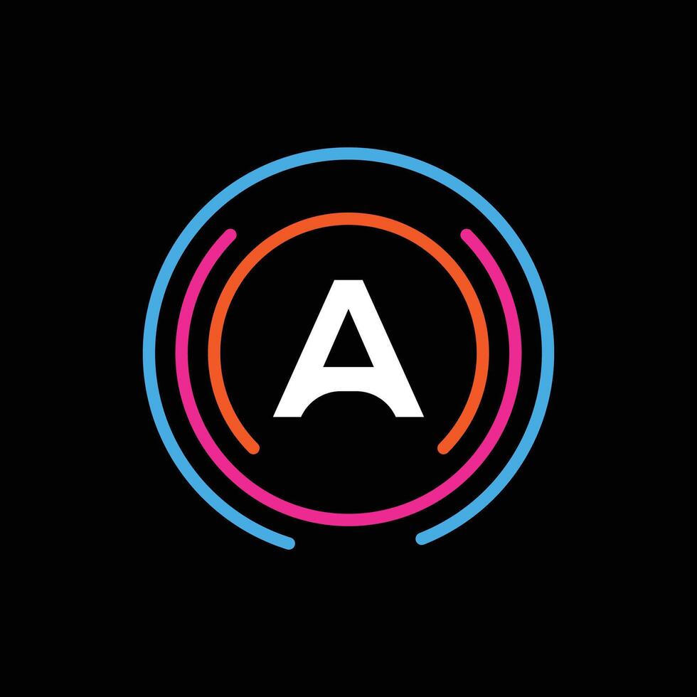 Technology Logo Design On A Letter Concept. Letter A Technology Logo. Network Logo Template Design vector