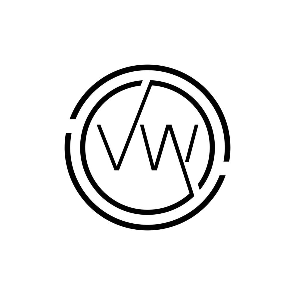 Luxury letter VW logo design.Royal premium letter VW logo design template vector