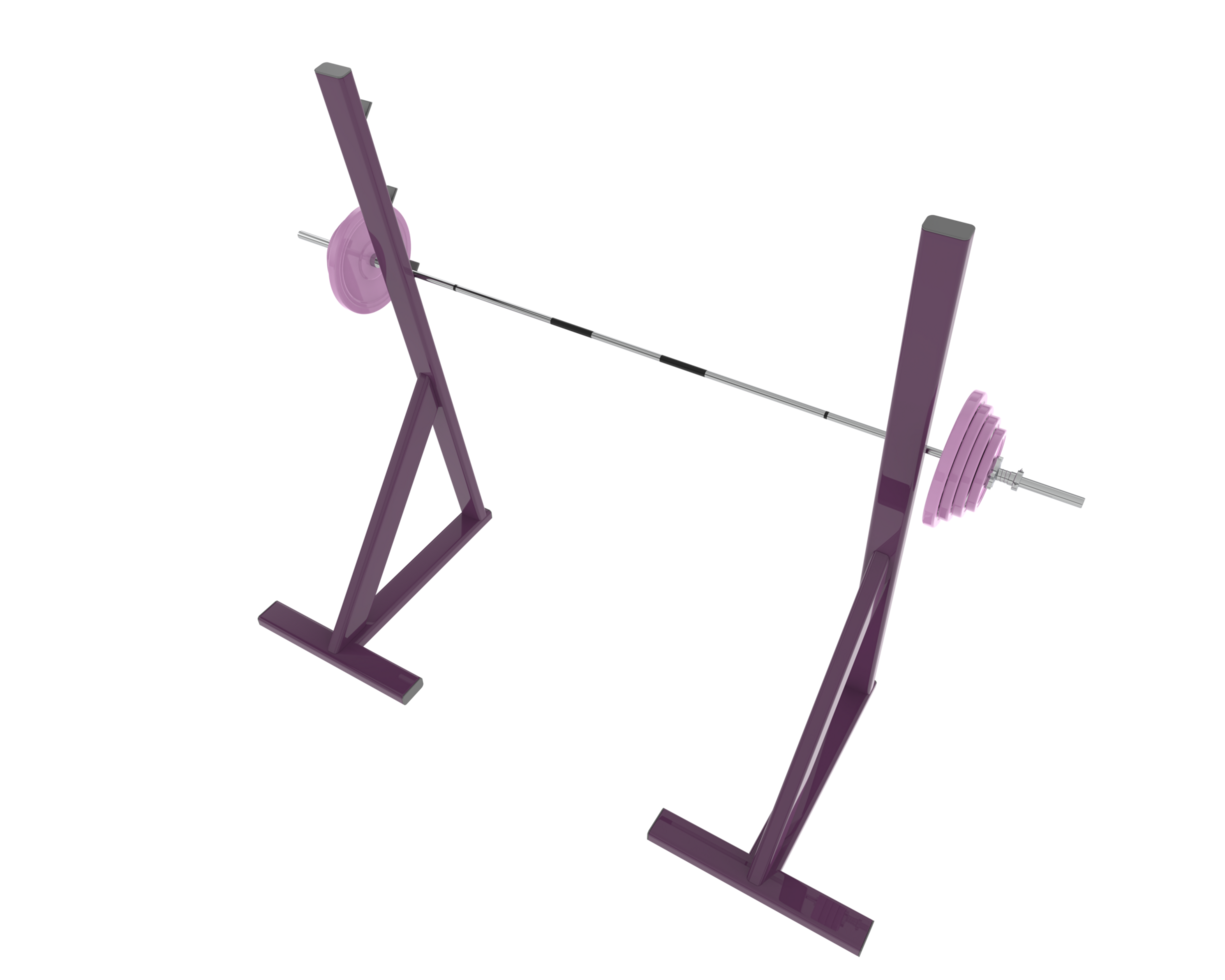 Barbell with weight rack isolated on background. 3d rendering - illustration png