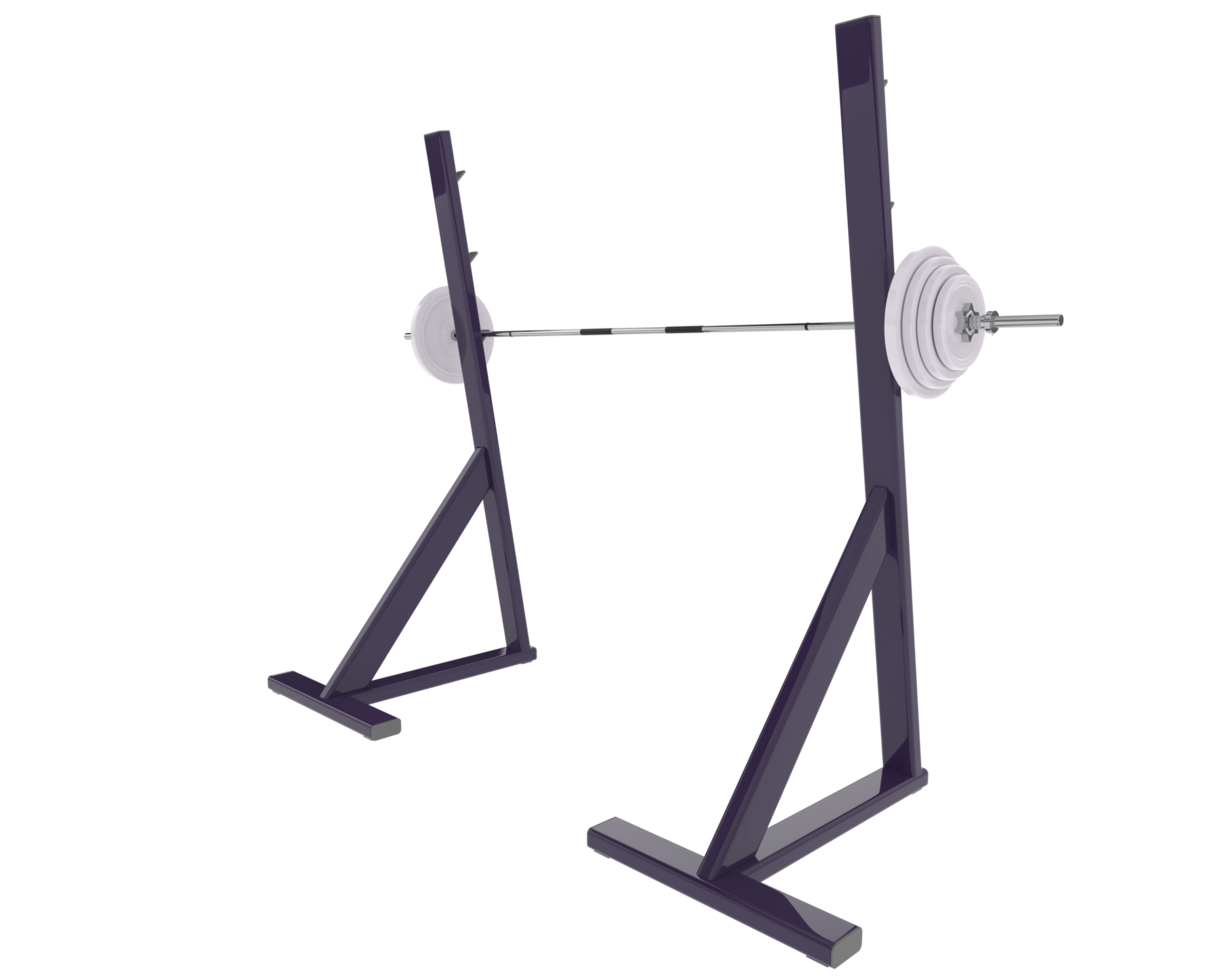 Barbell with weight rack isolated on background. 3d rendering - illustration png