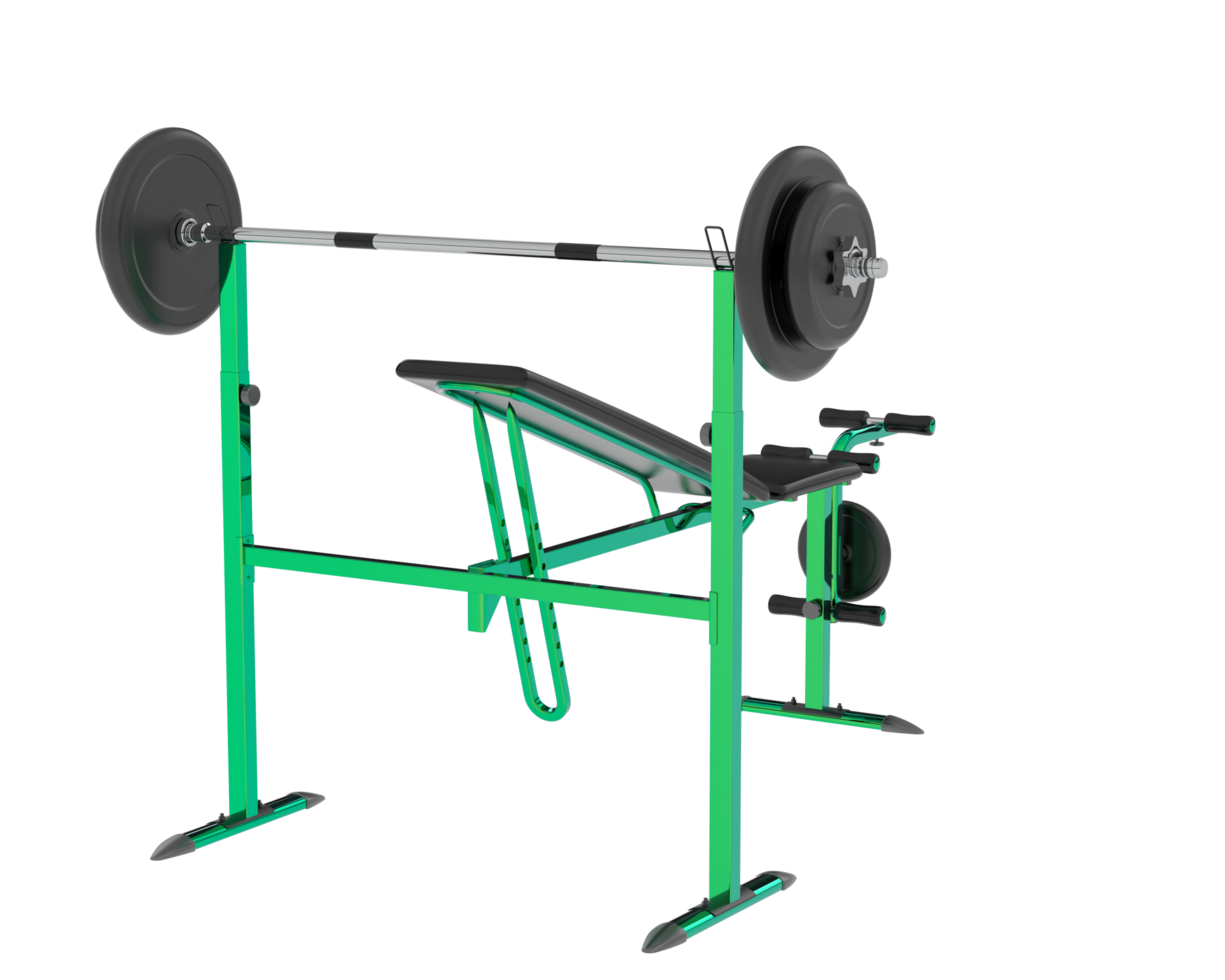 Weight bench isolated on background. 3d rendering - illustration png
