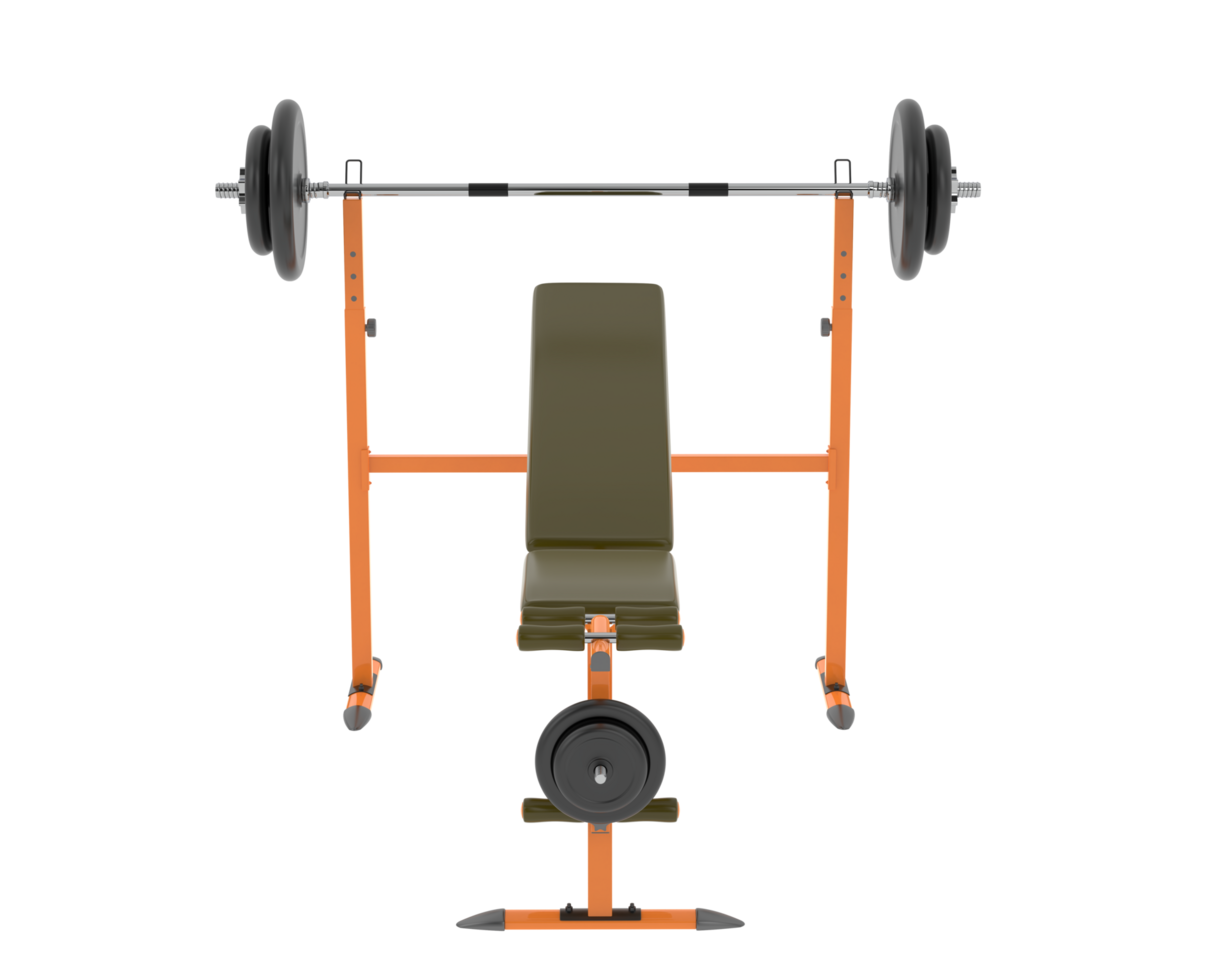 Weight bench isolated on background. 3d rendering - illustration png