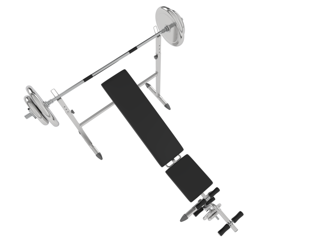 Weight bench isolated on background. 3d rendering - illustration png