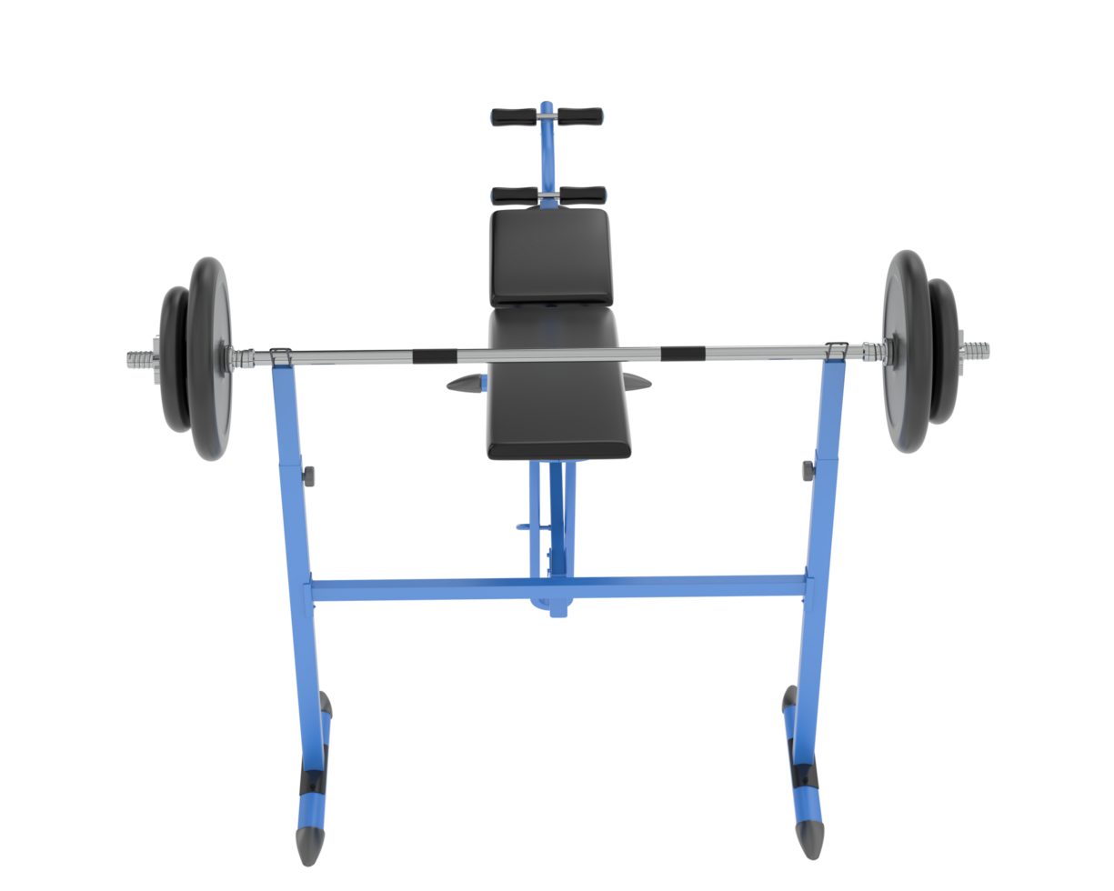 Weight bench isolated on background. 3d rendering - illustration png