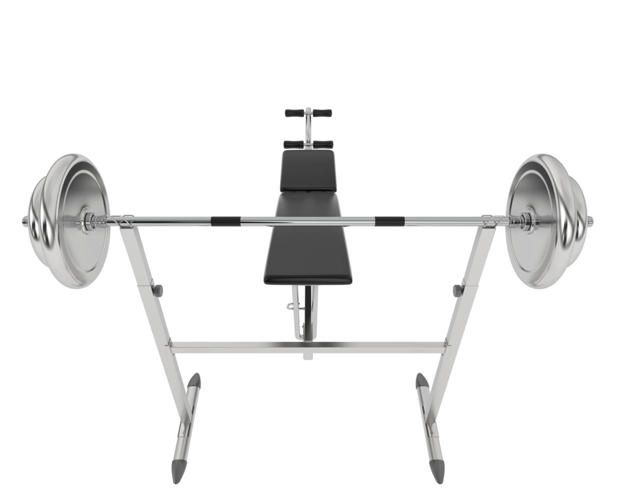 Weight bench isolated on background. 3d rendering - illustration png