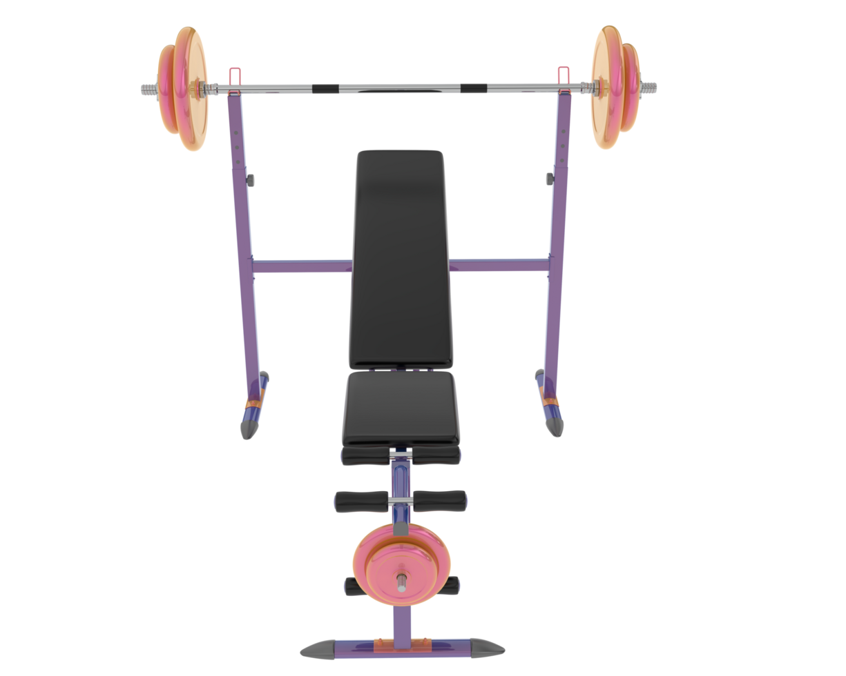 Weight bench isolated on background. 3d rendering - illustration png