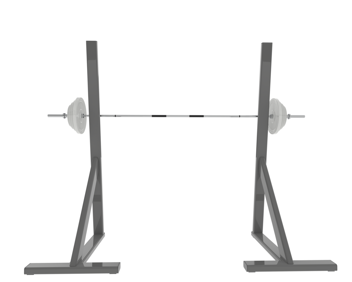 Barbell with weight rack isolated on background. 3d rendering - illustration png
