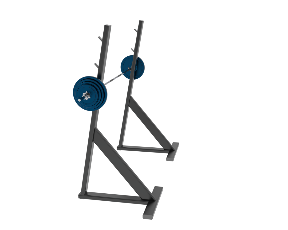 Barbell with weight rack isolated on background. 3d rendering - illustration png