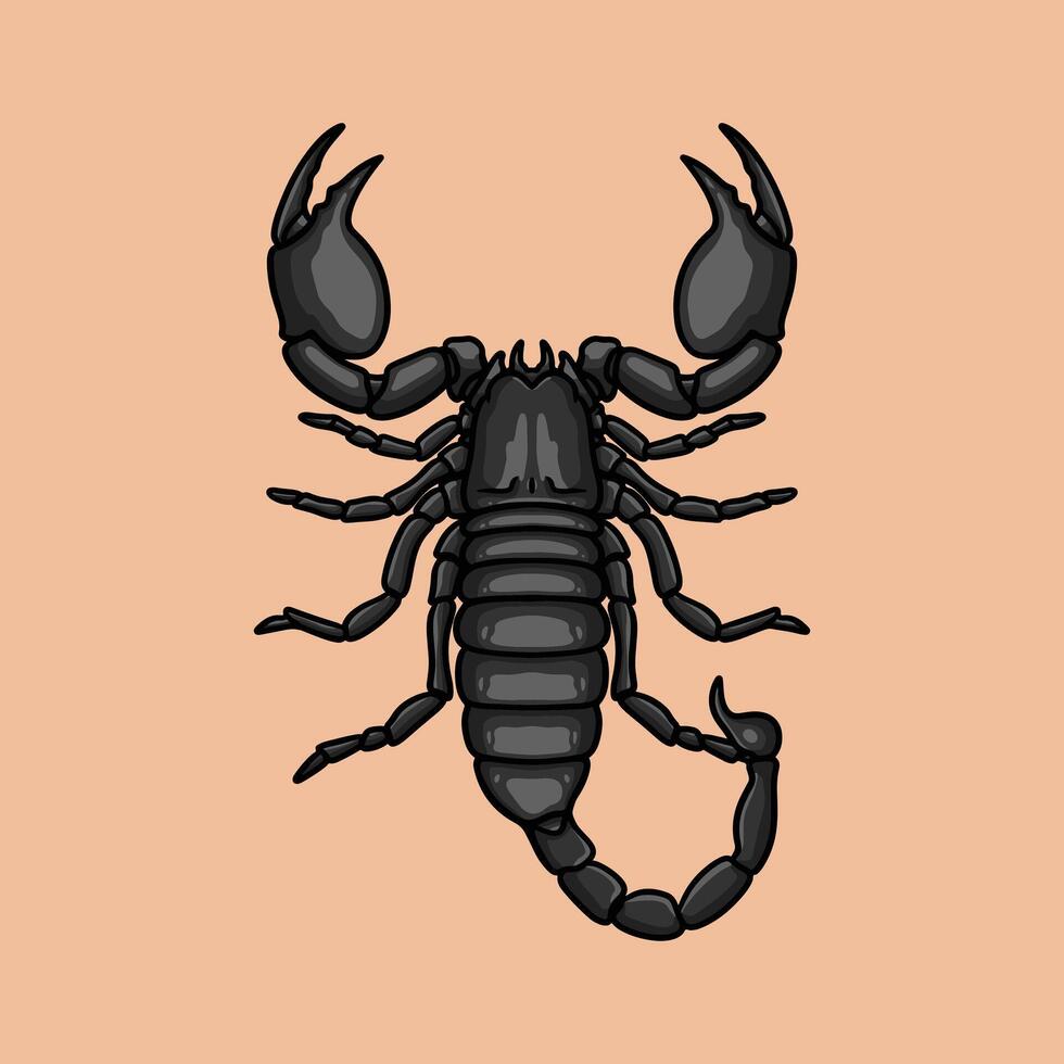Black Scorpion Illustration Clipart vector