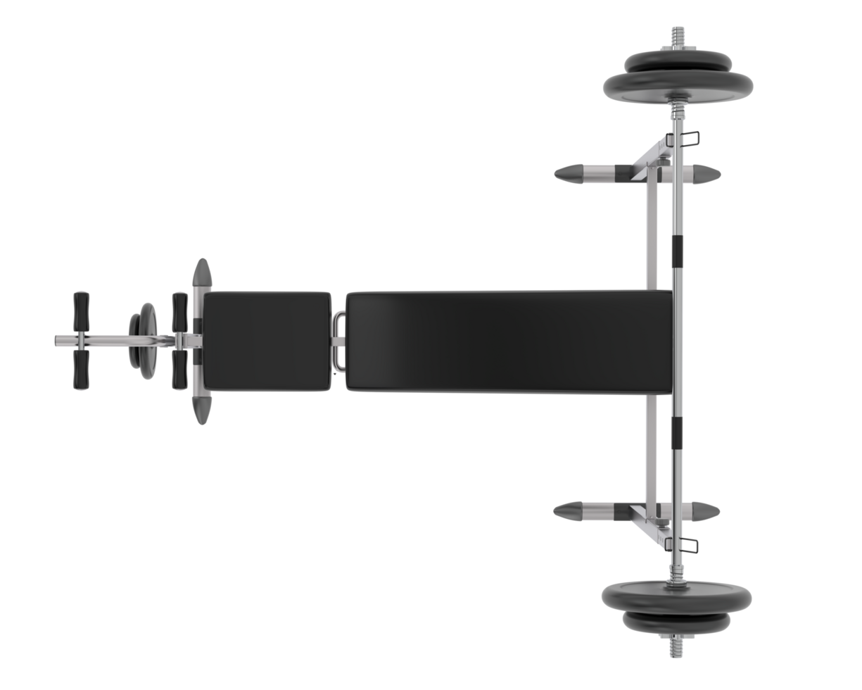 Weight bench isolated on background. 3d rendering - illustration png