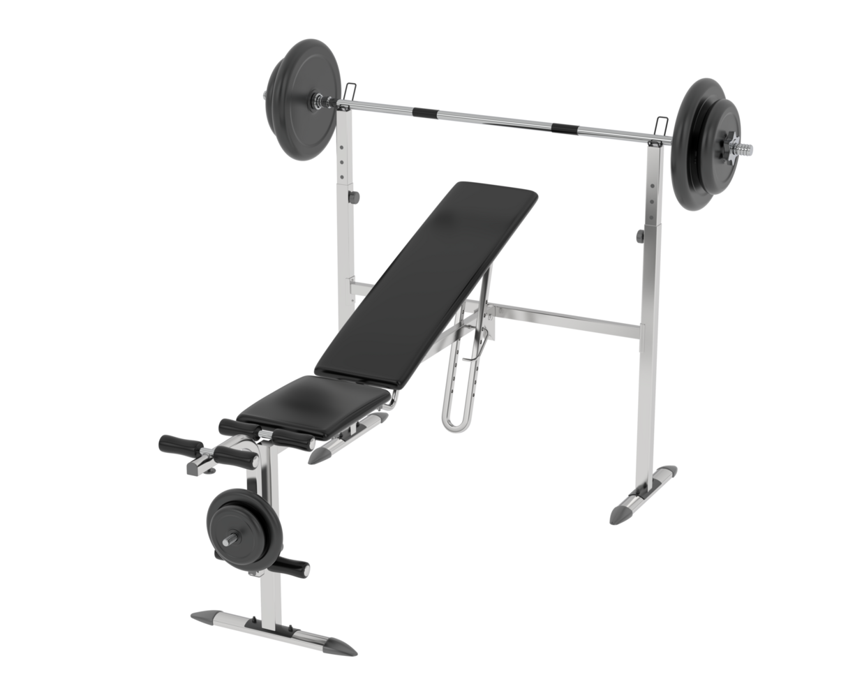 Weight bench isolated on background. 3d rendering - illustration png