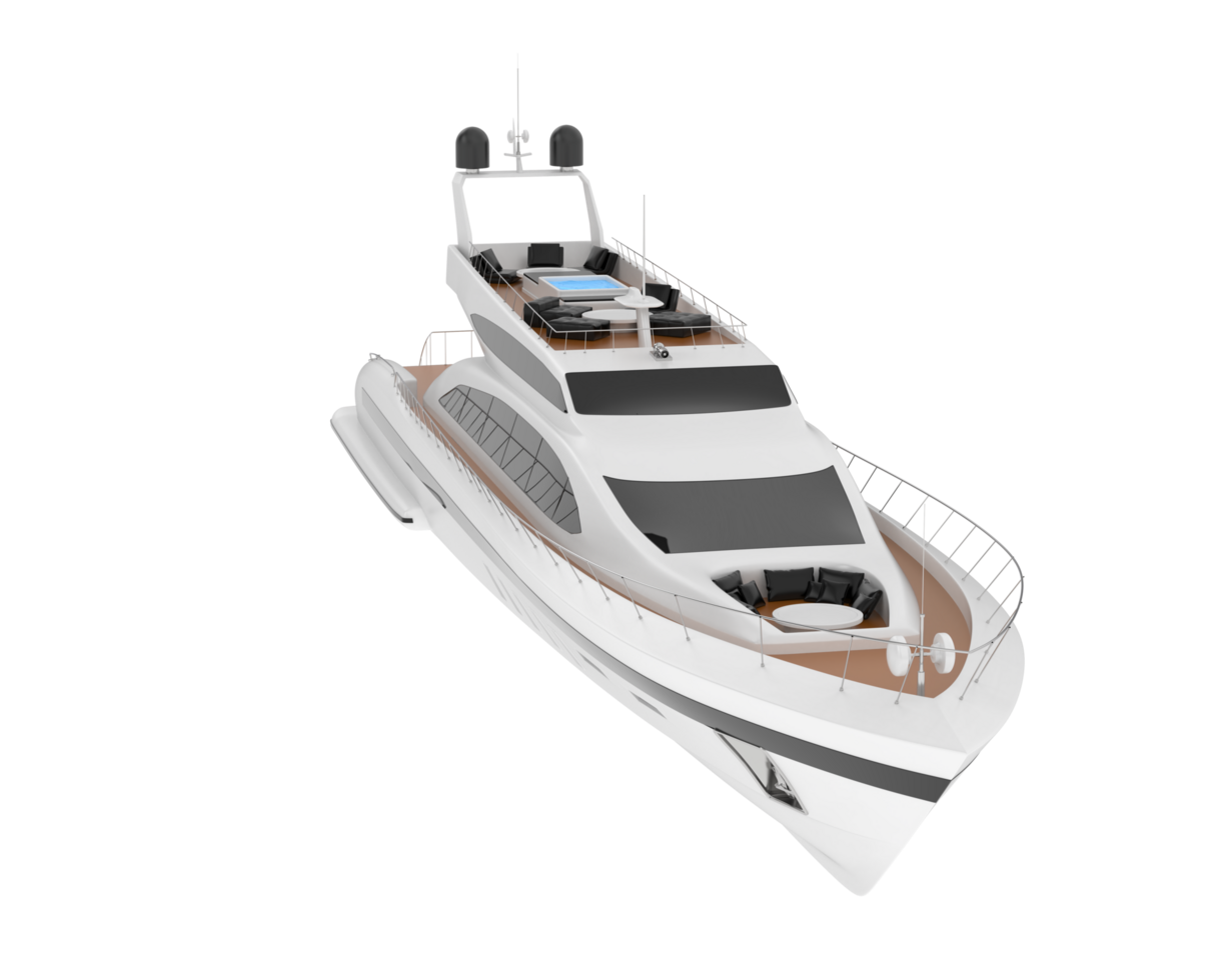 Luxury yacht isolated on background. 3d rendering - illustration png