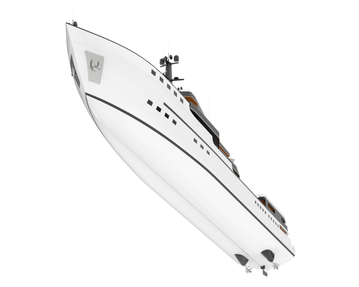 Mega yacht isolated on background. 3d rendering - illustration png