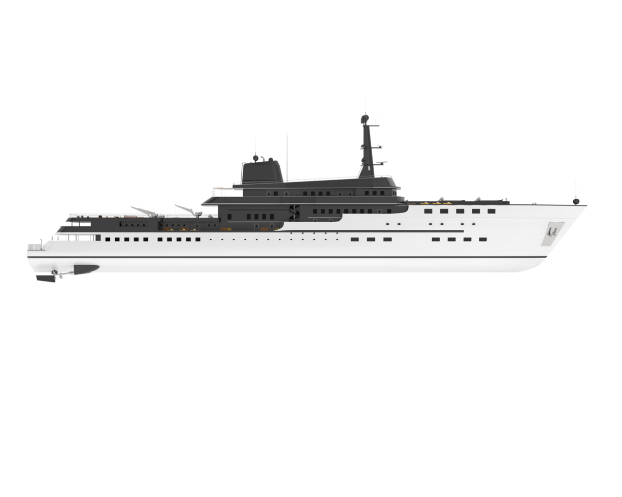 Mega yacht isolated on background. 3d rendering - illustration png