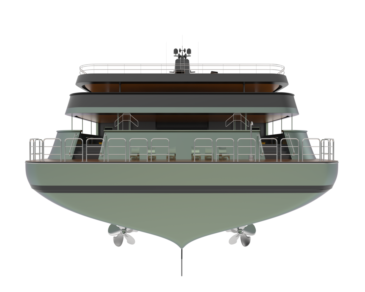 Mega yacht isolated on background. 3d rendering - illustration png