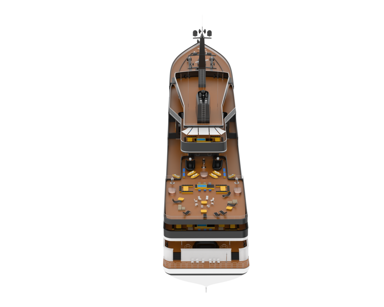 Mega yacht isolated on background. 3d rendering - illustration png