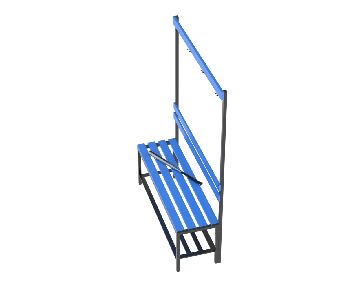 Locker room bench isolated on background. 3d rendering - illustration png