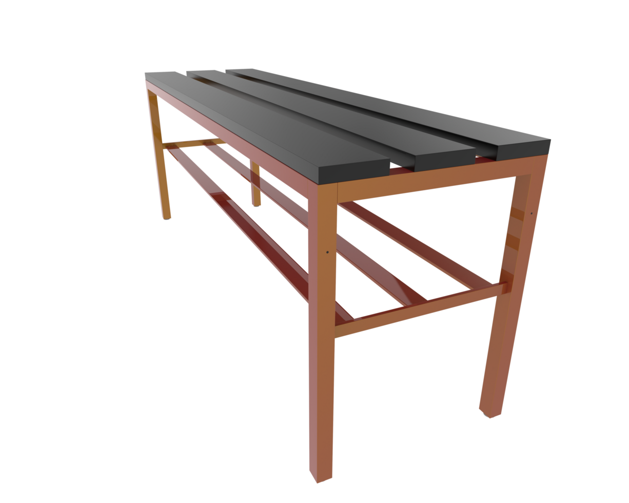 Locker room bench isolated on background. 3d rendering - illustration png