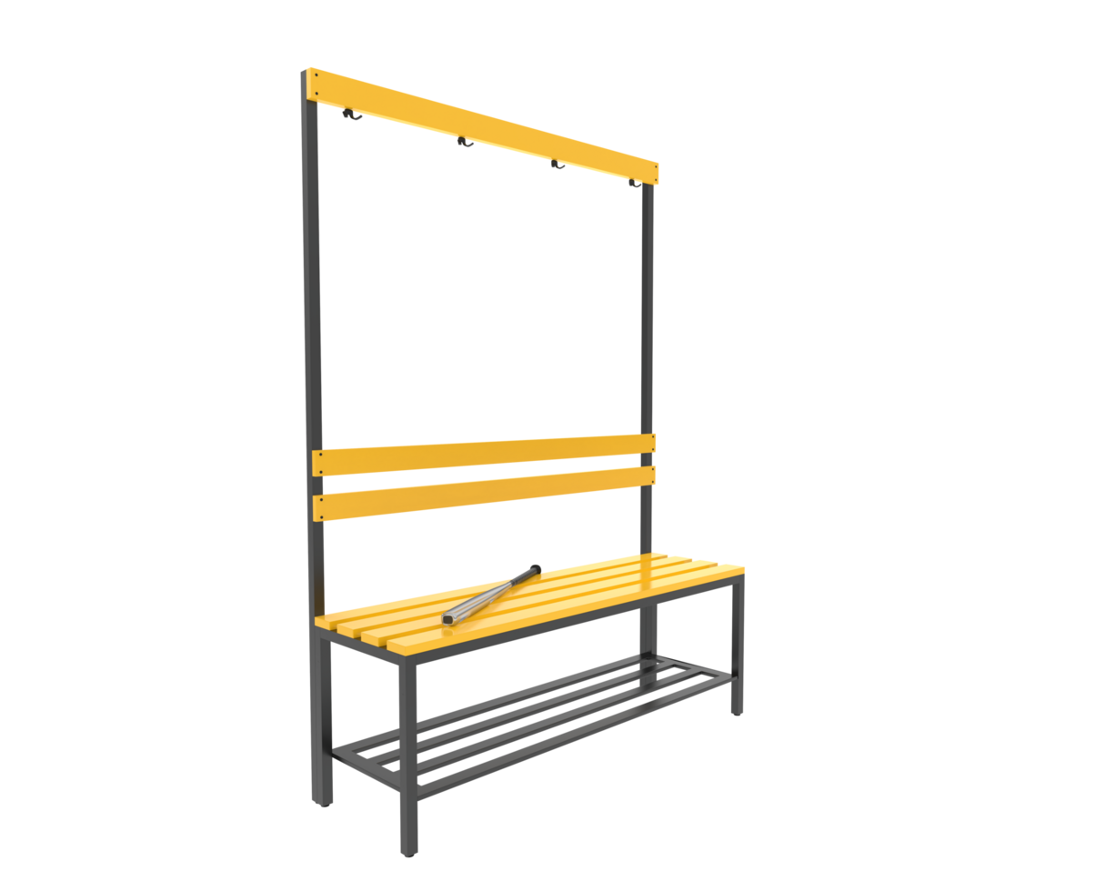 Locker room bench isolated on background. 3d rendering - illustration png
