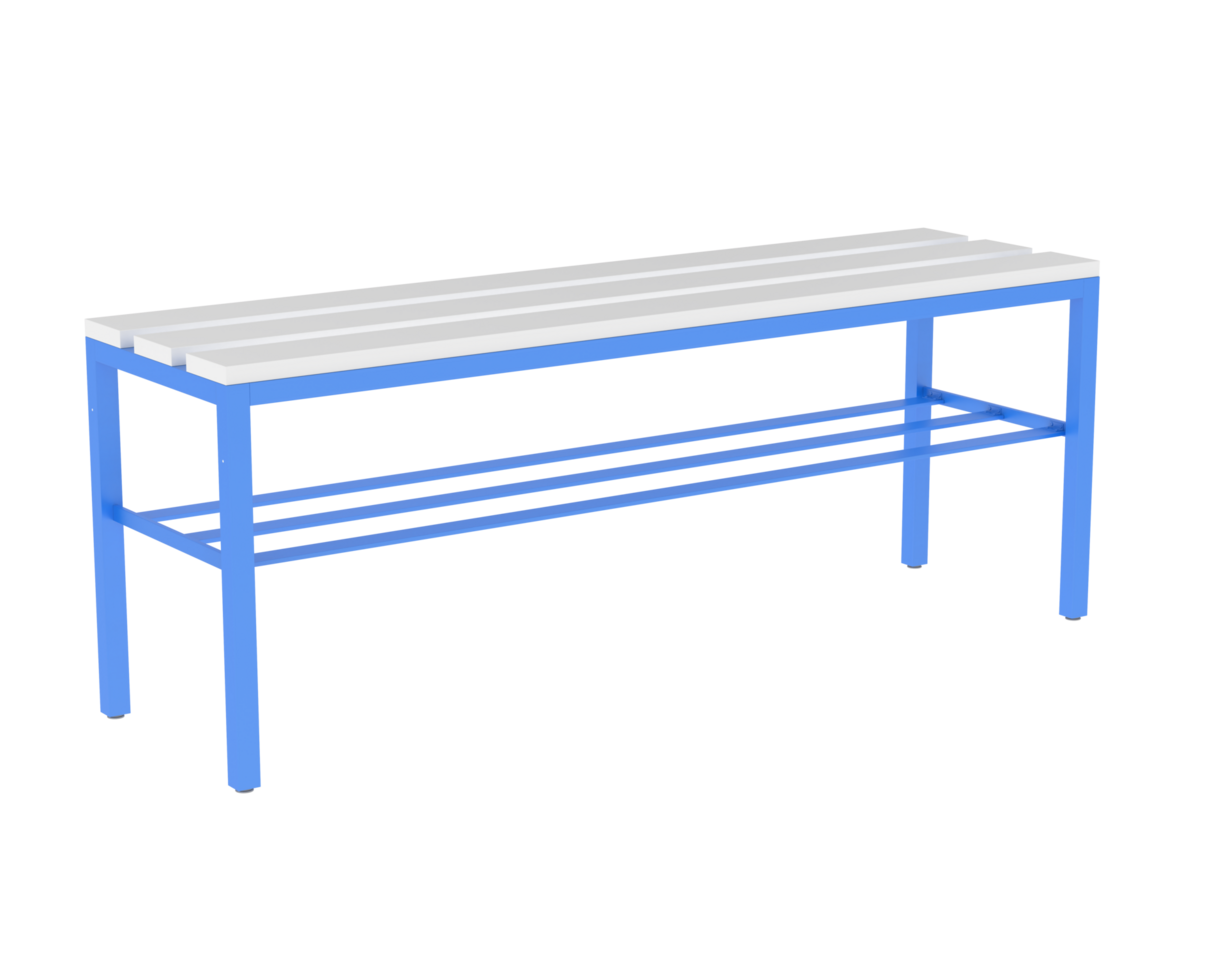 Locker room bench isolated on background. 3d rendering - illustration png