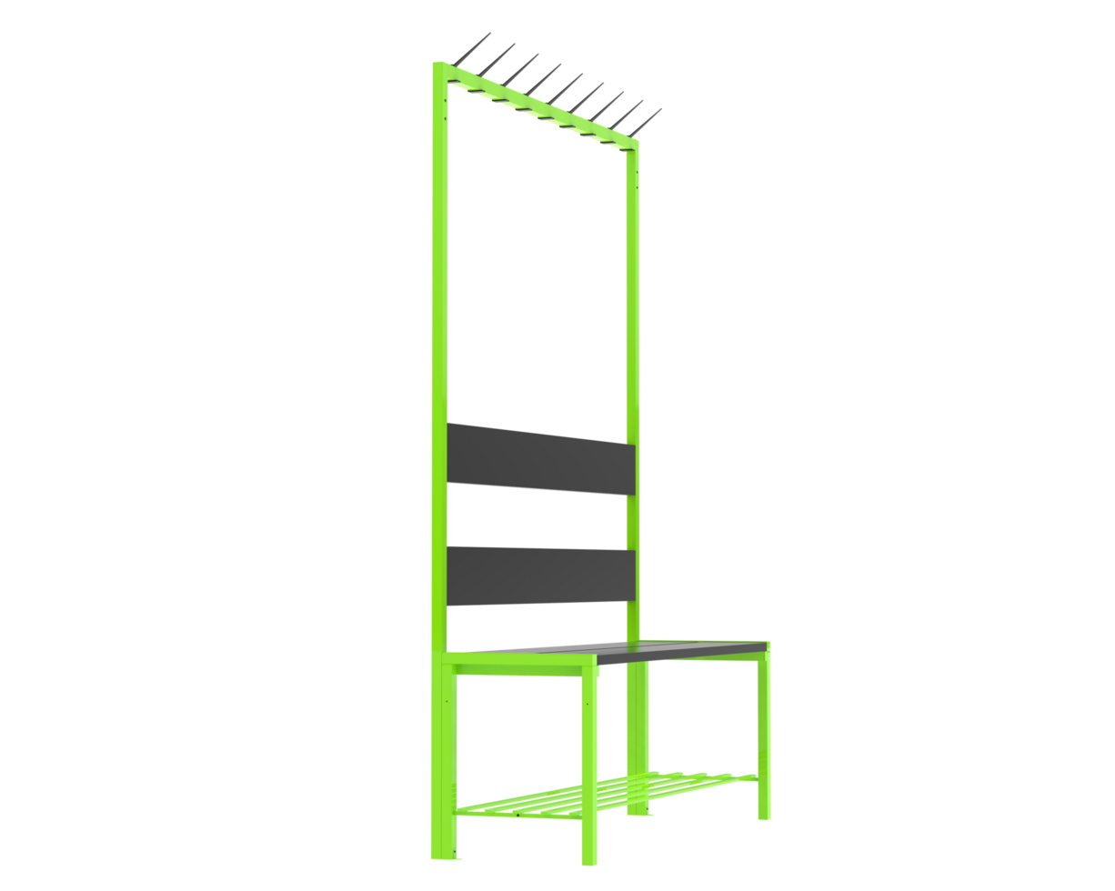 Locker room bench isolated on background. 3d rendering - illustration png