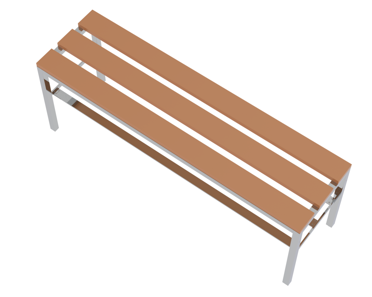 Locker room bench isolated on background. 3d rendering - illustration png