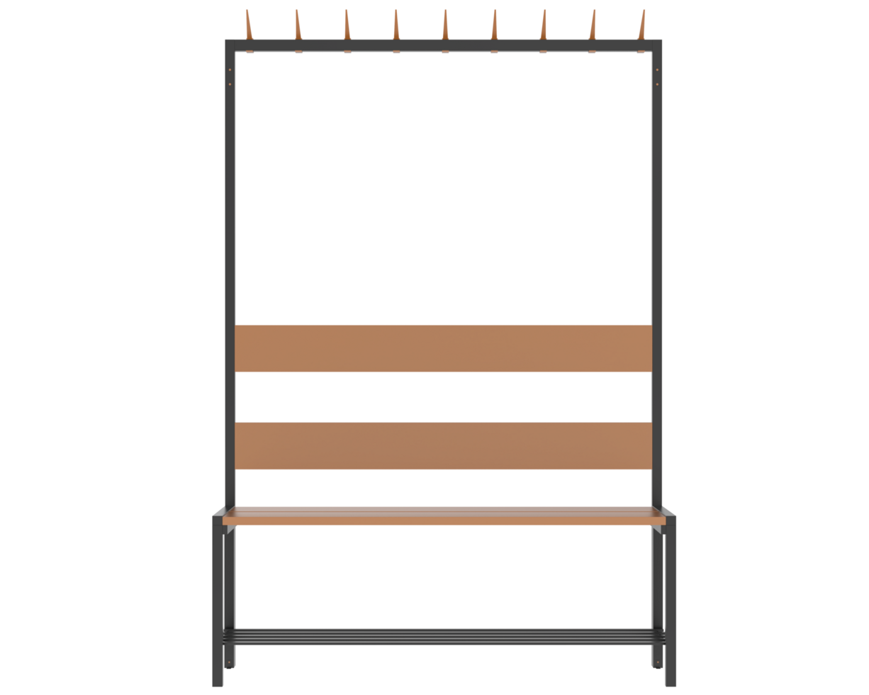 Locker room bench isolated on background. 3d rendering - illustration png