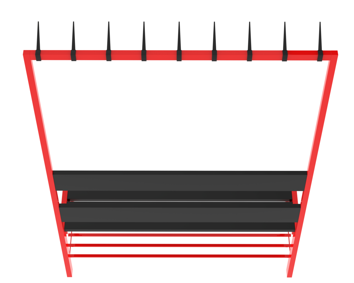 Locker room bench isolated on background. 3d rendering - illustration png